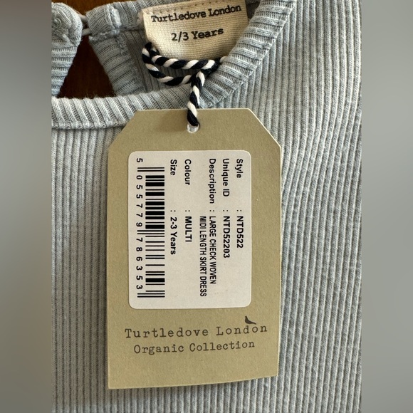 NWT Size 2-3 Years Turtledove Organic Large Check Woven Midi Length Skirt Dress - Picture 8 of 10